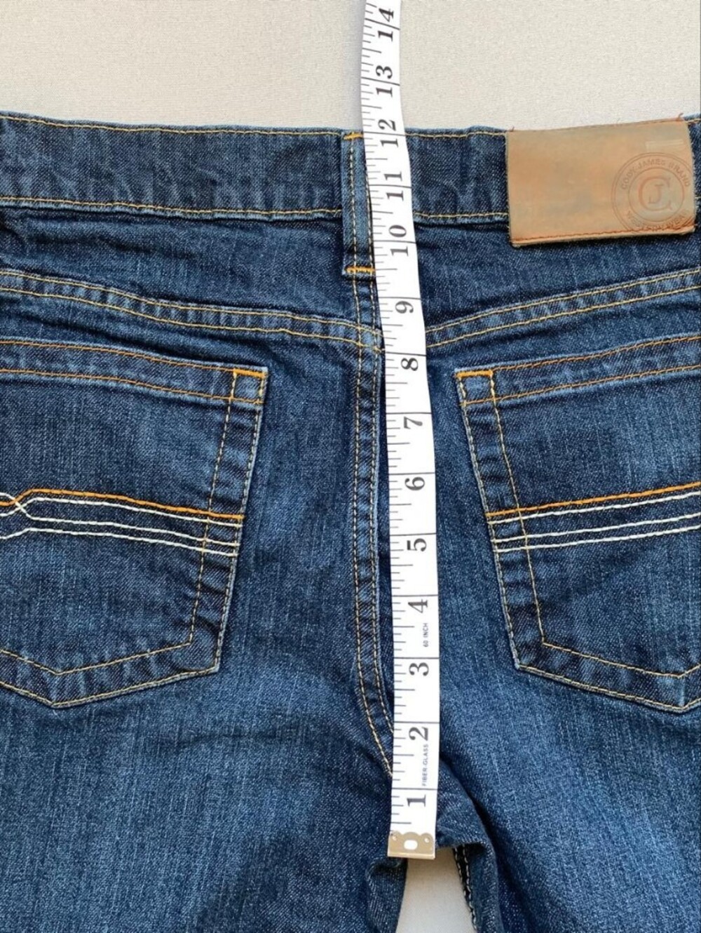Men's Dark Blue Bootcut Jeans - Picture 10 of 12